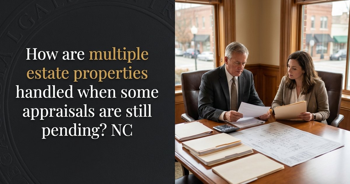 How are multiple estate properties handled when some appraisals are still pending? NC