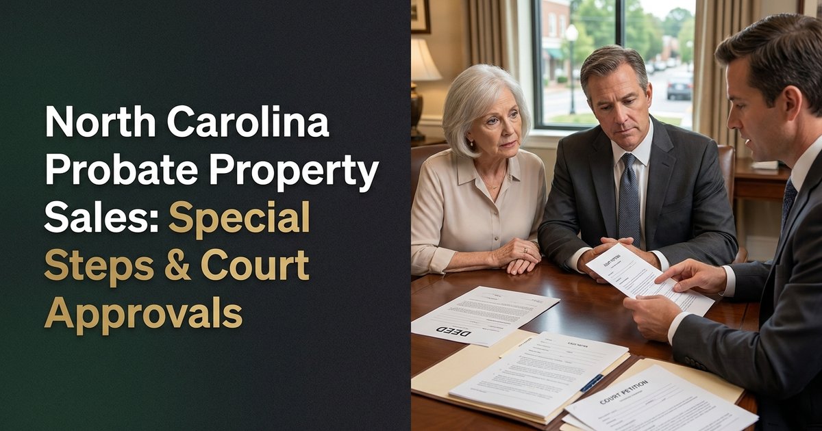 Are there special steps or court approvals needed before a probate property can be sold or assigned? NC