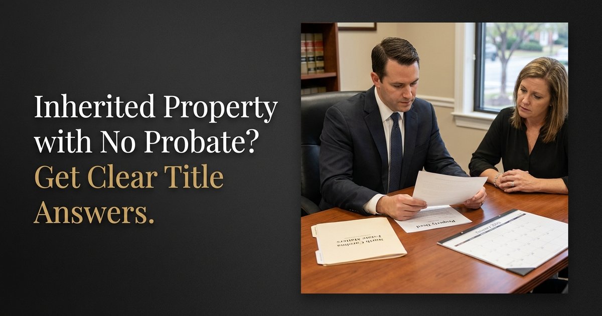 How can I buy a property if the seller inherited it from deceased parents but never went through probate? NC