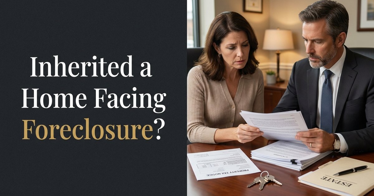 What happens if a home in an estate is facing foreclosure because property taxes were not paid? NC