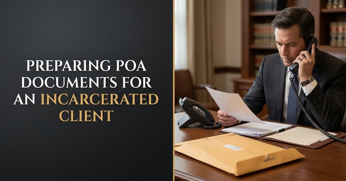 Can a law firm prepare power of attorney documents and mail them to someone in custody for signing? NC