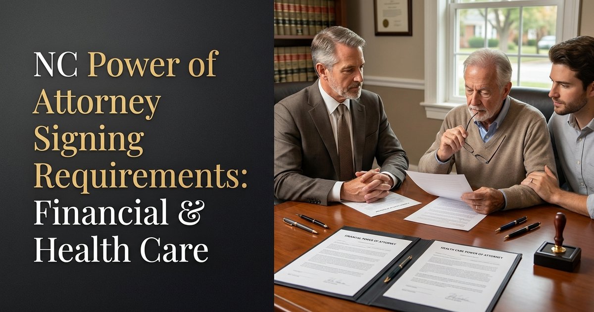 What does my relative need in order to sign a financial and health care power of attorney? NC