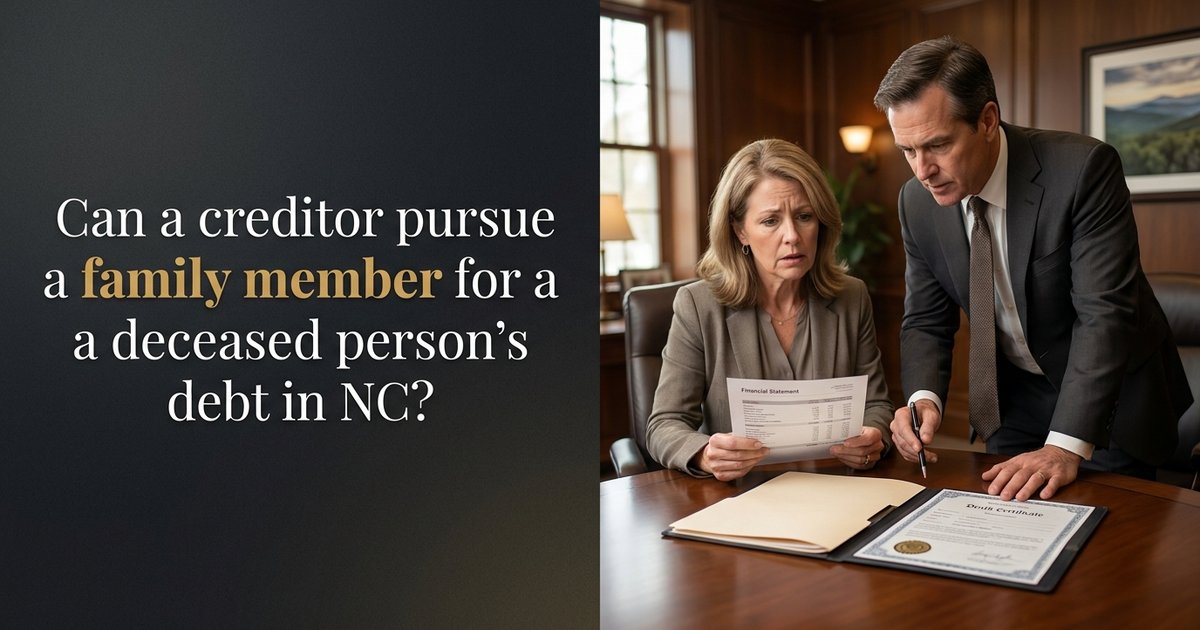 Can a creditor collect a deceased person's debt only from estate assets and not from a family member personally? NC