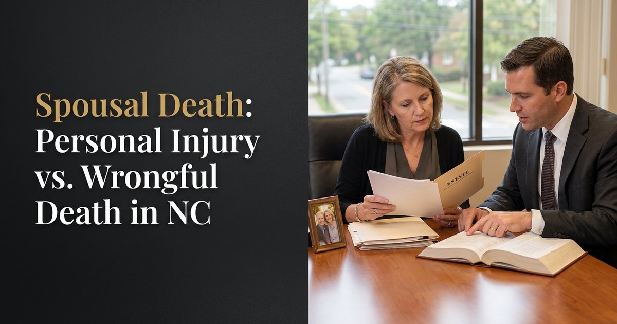 What is the difference between handling a case as personal injury versus wrongful death after a spouse dies? - NC