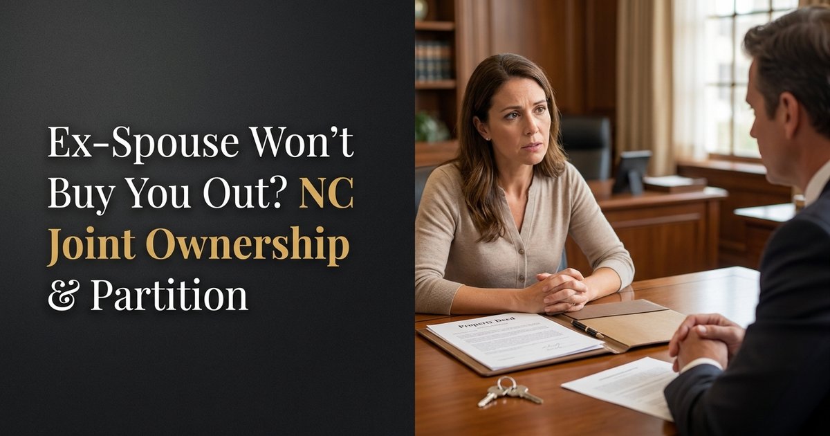 How do I get my ex-spouse to buy out my share of a jointly owned home? NC
