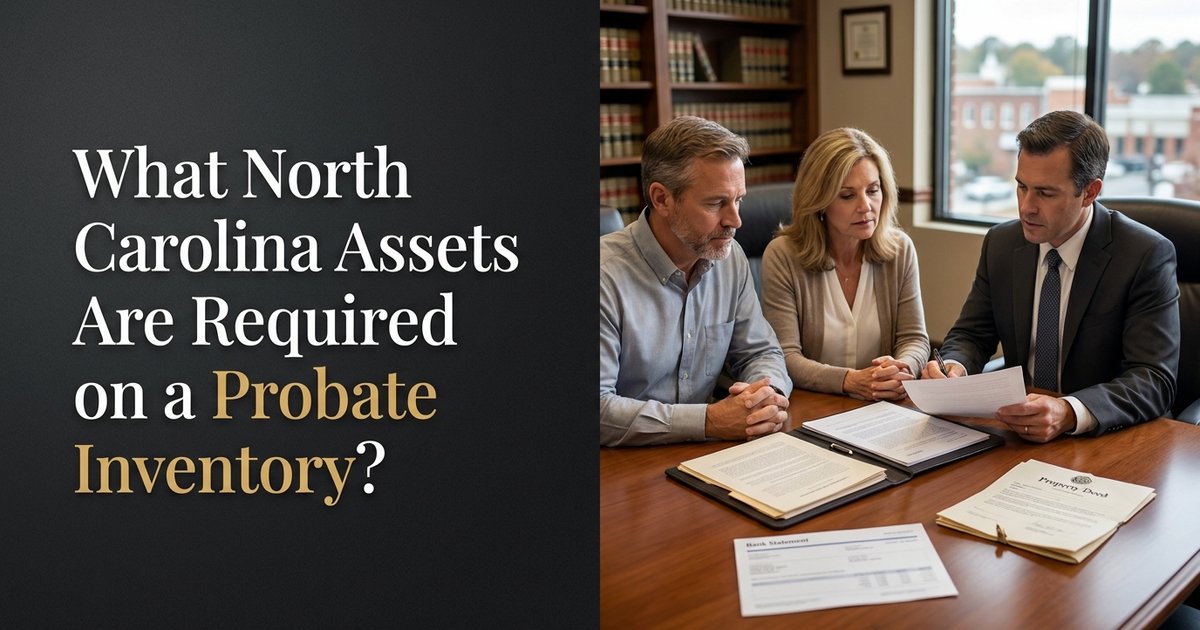 What assets have to be listed in a probate inventory and what passes directly to beneficiaries instead? NC