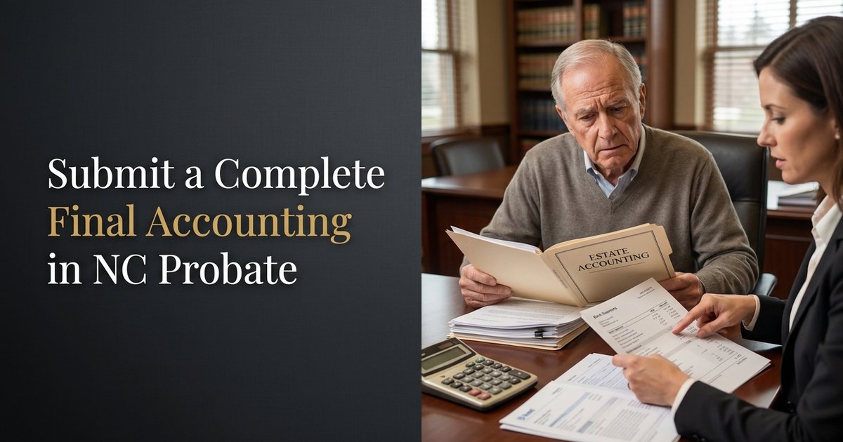 How do I make sure I have all the right records and statements before I submit a final accounting in probate? NC