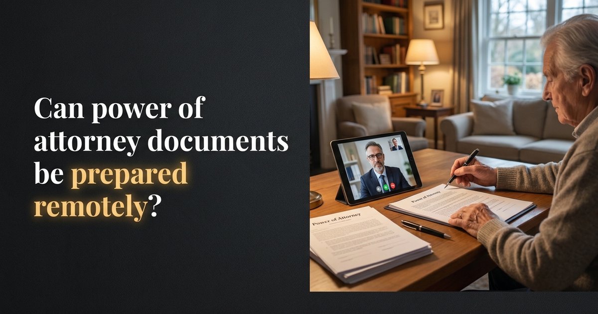 Can power of attorney documents be prepared remotely if my parent is at home? NC