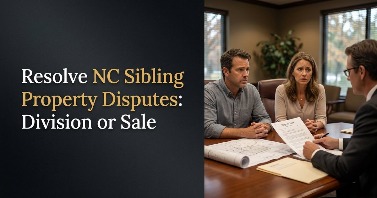How can my sibling and I resolve a dispute over shared property? NC