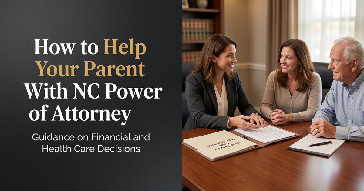 How do I help my parent set up financial and health care power of attorney documents? NC