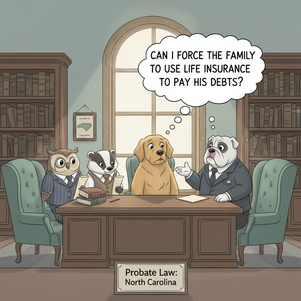 Can I force the decedent’s family to use life insurance proceeds to pay his debts?: North Carolina guidance