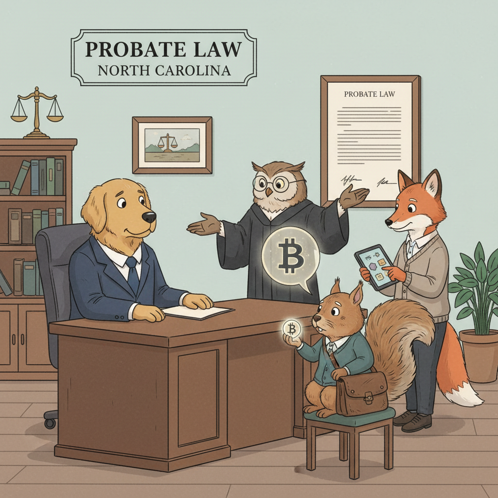What documents are required to prove ownership of cryptocurrency when administering an estate?: North Carolina