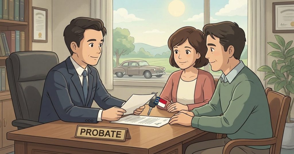 What steps are required to sell a car that belonged to someone while their estate is going through probate? NC
