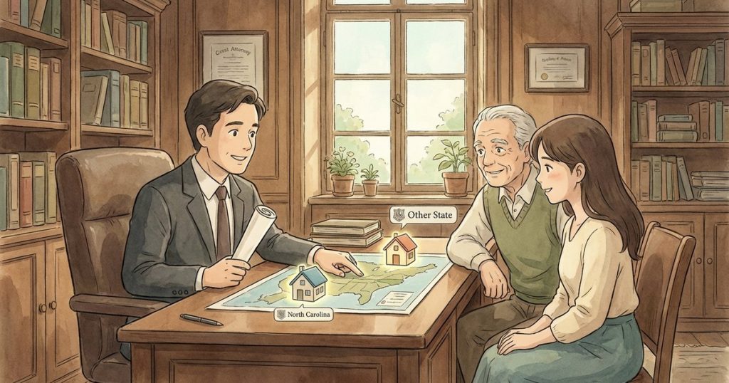 What do I need to do when the deceased owned real estate in more than one state, and how does ancillary probate work? NC