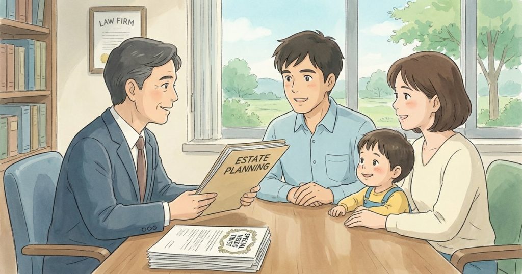 What documents should be included with a special needs trust to make sure both spouses and the child are protected? nc