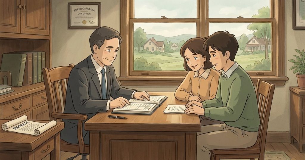 If the deceased owned inherited family land with other relatives, will my share be added under my name, and how is that handled during probate? nc