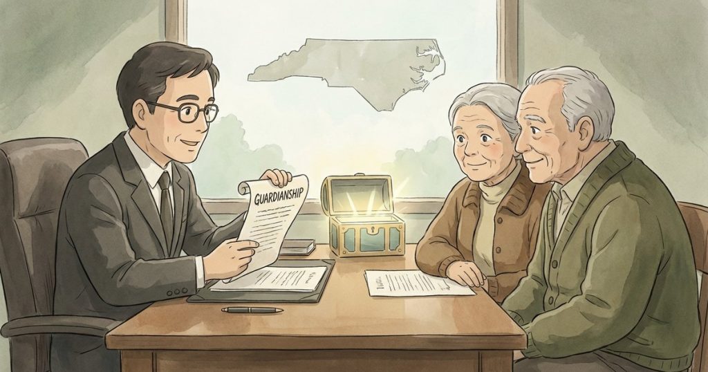 How does an inheritance coming into my relative’s name affect guardianship of the estate and any required bond? nc