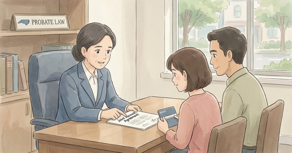 Do joint bank accounts automatically become mine after a parent dies, or do they have to go through probate? nc