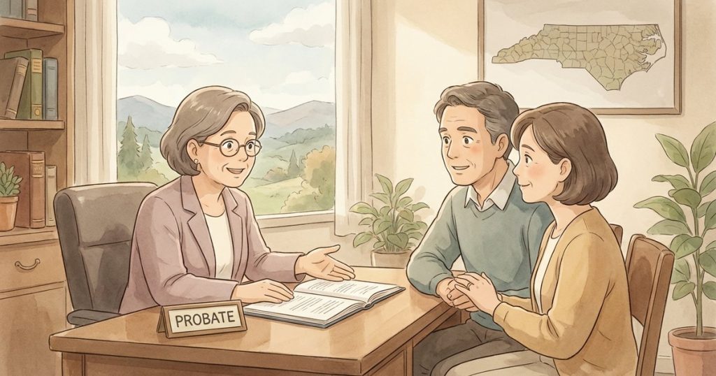 Does a house with right of survivorship automatically pass to the co-owners, and do I still have to list it in an estate filing? nc