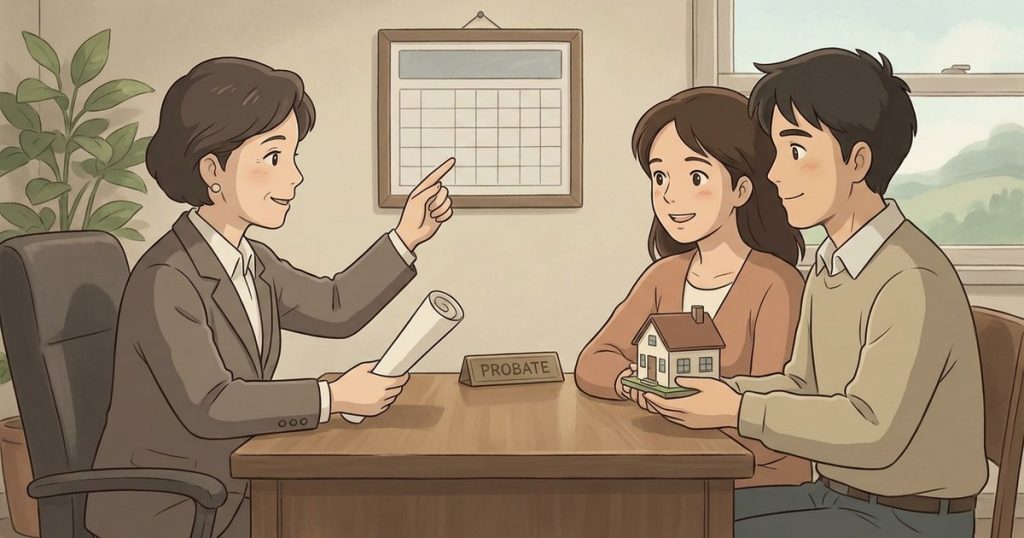 Do I need to retitle the house or record a new deed before I can sell inherited real estate, and who is responsible for the property taxes after the death? nc