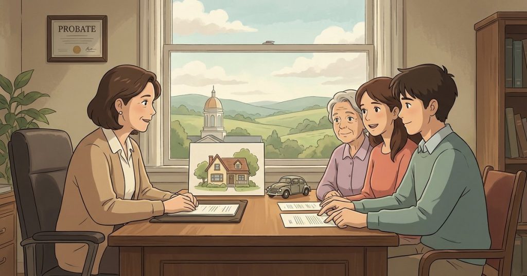 How do we handle transferring a paid-off house and a vehicle when there is no will and no surviving spouse? nc