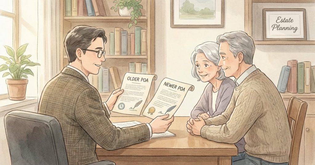 Which power of attorney controls if my parent signed an older one naming me and then signed a newer one later? nc