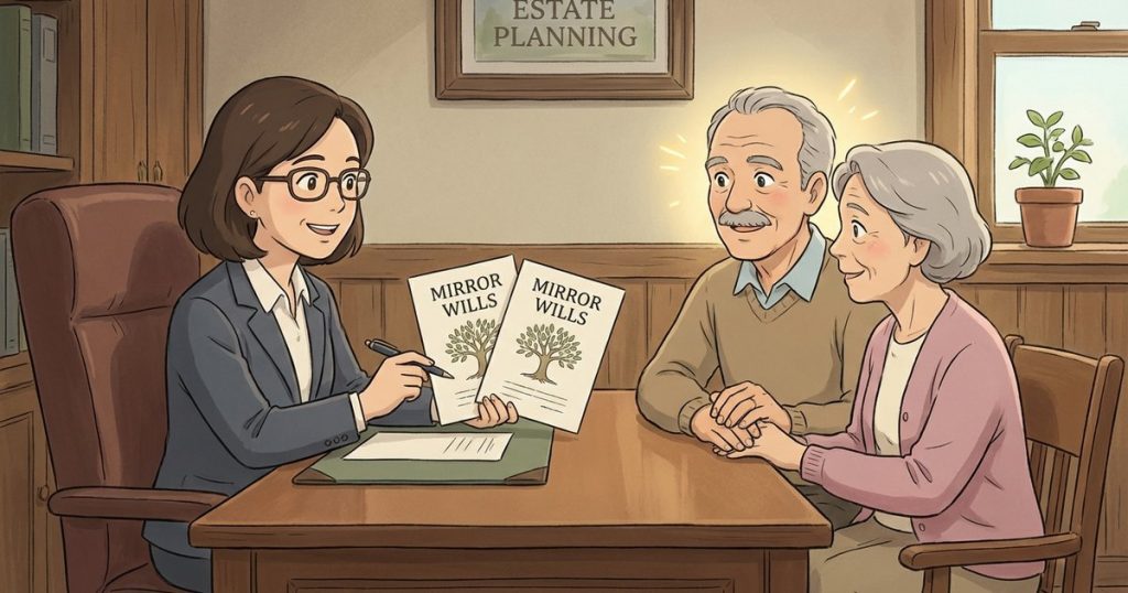 How do we write our wills so everything goes to the surviving spouse first and then gets split evenly between our adult children? nc
